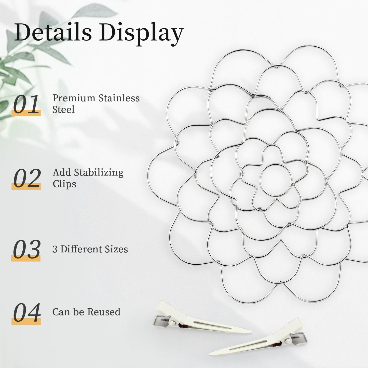 Flower Arrangement Holder, Reuseable Floral Grid Flower Frog Wire Arranger Twist for Vase Floral Stems Bouquets Plant Fixation (3 Pieces)