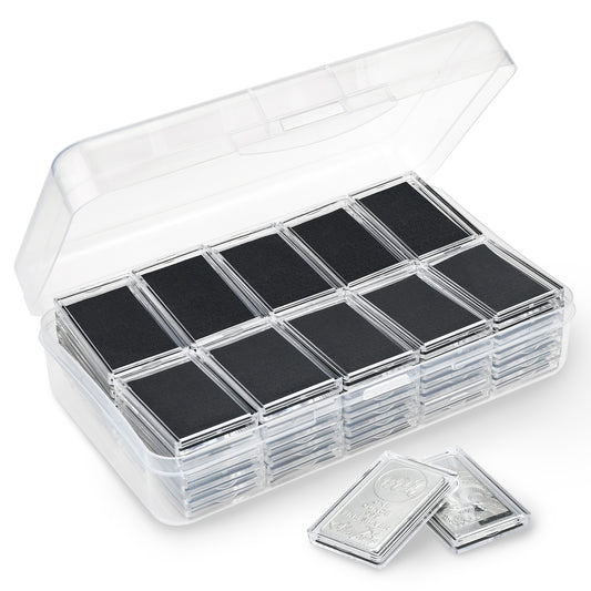 Silver Bar Case, 1 oz Silver Bar Holder Silver Bar Storage Capsule for 1 oz Silver Bar(60 Pcs)